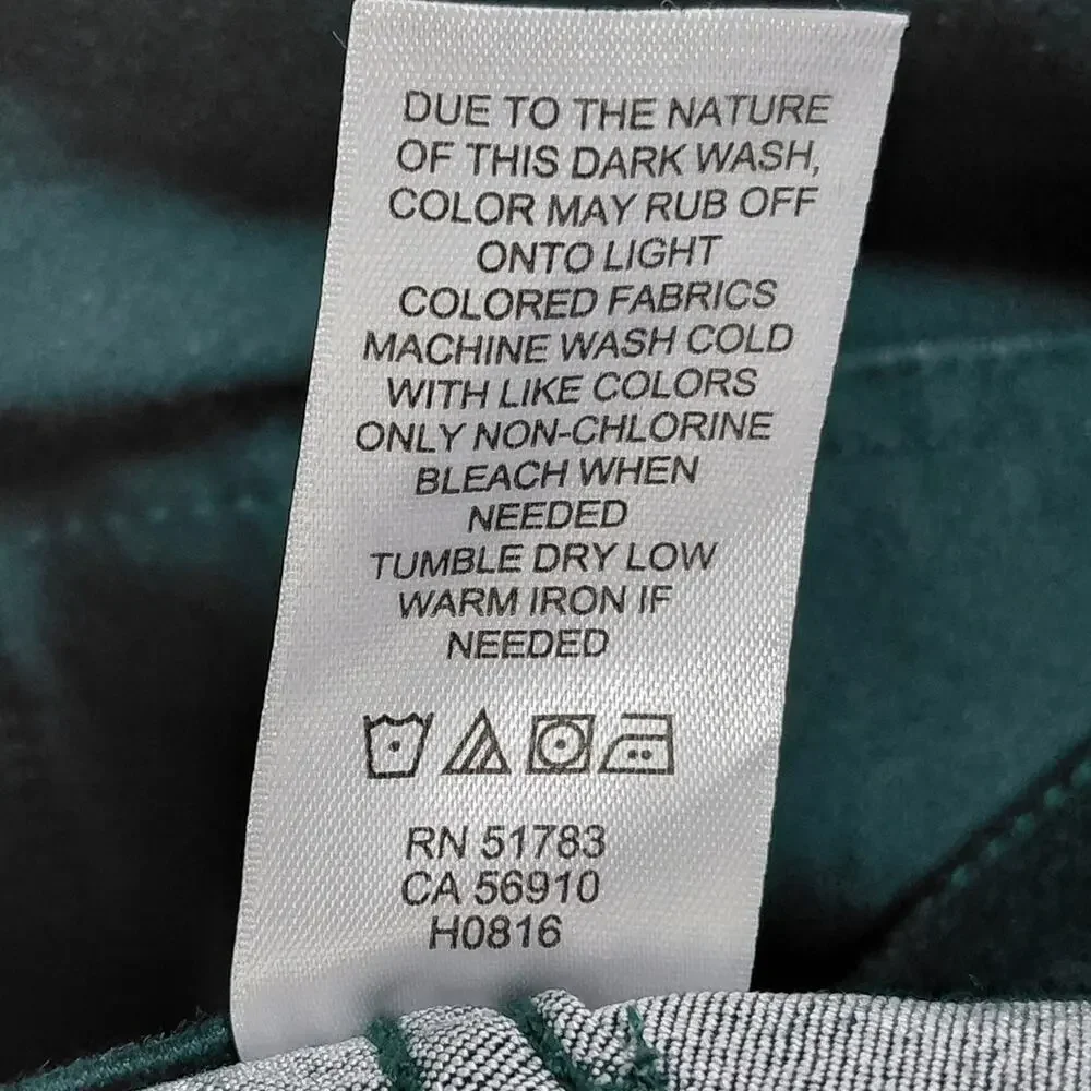 Maurices Embroidery Dark Green Stretch Skinny Jeans Denim Women Size M